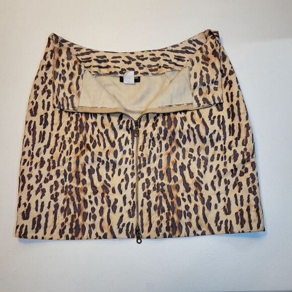 Sharon Endick Kate Vintage Faux Suede Double Zipper Leopard Print Midi Skirt - Picture 11 of 11
